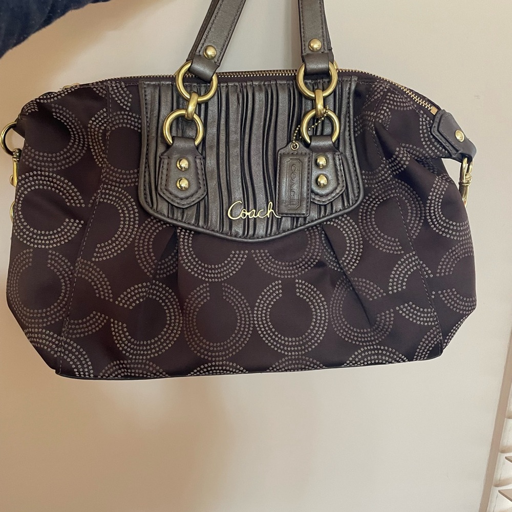 Coach purse LIKE NEW brown and gold